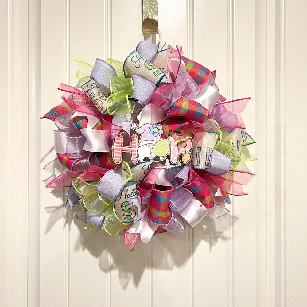 13” Easter Ribbon Wreath 